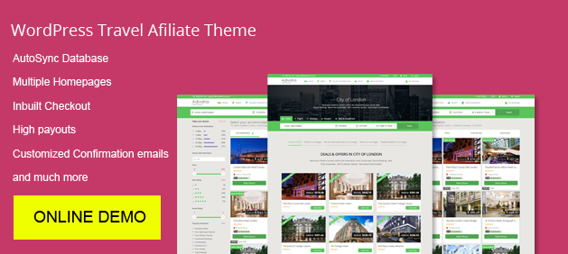 online demo wordpress travel affiliate themes