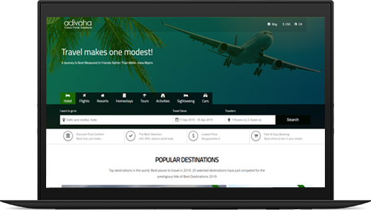 Use adivaha Travel Booking Theme